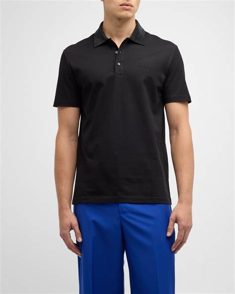 versace studded collar shirt|Versace Studded Collar Polo Shirt .